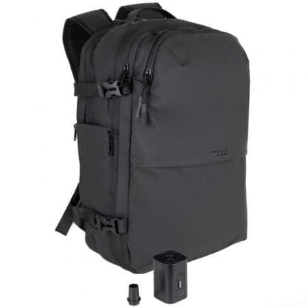 Mochila TooQ TQBP-V101-BK/ Capacidad 30-55L/ Negra/ Incluye Bomba de Aire