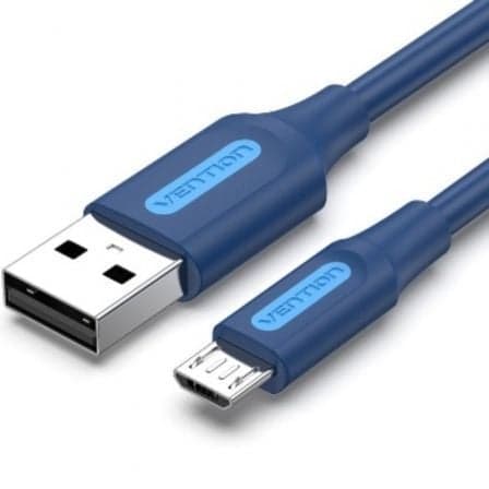Cable USB 2.0 Vention COLLH/ USB Macho - MicroUSB Macho/ 480Mbps/ 2m/ Azul