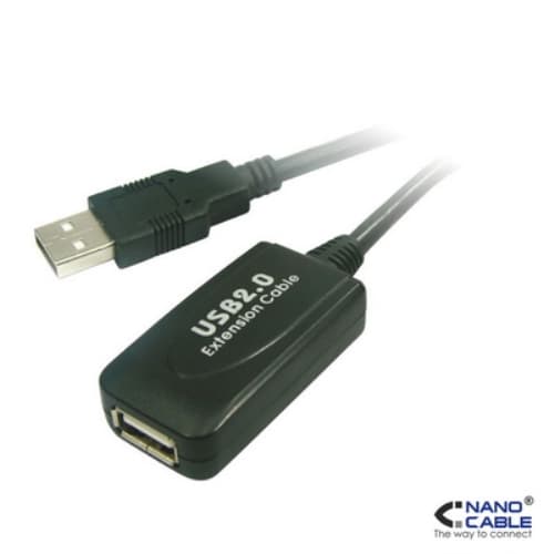 Nanocable - Cable alargador USB 2.0 de 5m PROLONGADOR CON AMPLIFICADOR conexión A/M-A/H