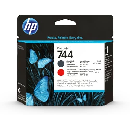 HP Cabezal 744 designjet Negro mate y Rojo