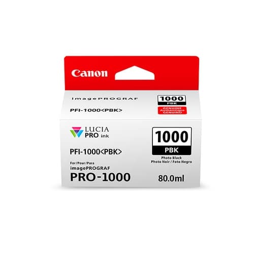 Canon Cartucho Negro Photo PFI-1000PBK iPF PRO1000 80ML.