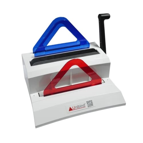 UniBinder 120 220V EURO Encuaderna documentos desde 1 hasta 120 hojas. Encuaderne, engarce y enfríe en segundos con un solo sistema.