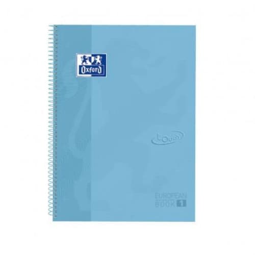 OXFORD CUADERNO EUROPEANBOOK 1 MICROPERFORADO 80 HOJAS 5X5 TAPAS EXTRADURAS TOUCH A4+ AZUL PASTEL -5U-