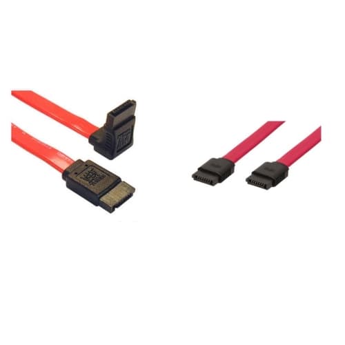 Kit - Cable SATA Datos Plano + Cable SATA Datos Acodado - 0,5 m - Genérico