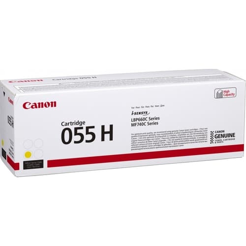 CANON TONER 055H Y amarillo LBP663 LBP664 MF742 MF744 MF745 MF746 alta capacidad 5.900pag.