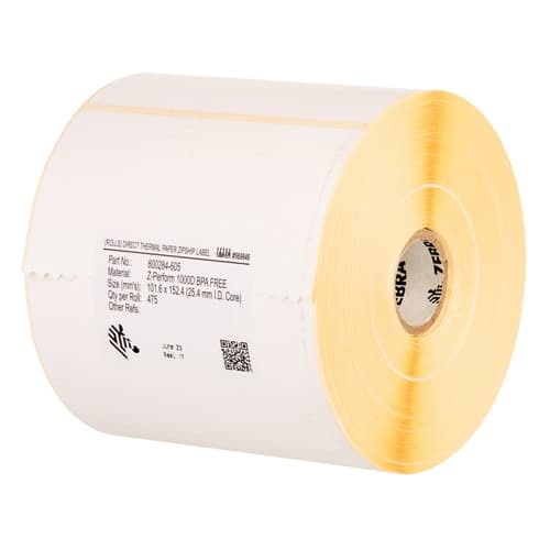 Zebra Z-Perform 1000T, Rollo de etiquetas, Papel normal, 32x25mm Núcleo: 76mm, Diámetro: 200mm, Medidas (BxH): 32x25mm, 5180 labels/roll - Caja 12 rollos Para ZT411/ZT230