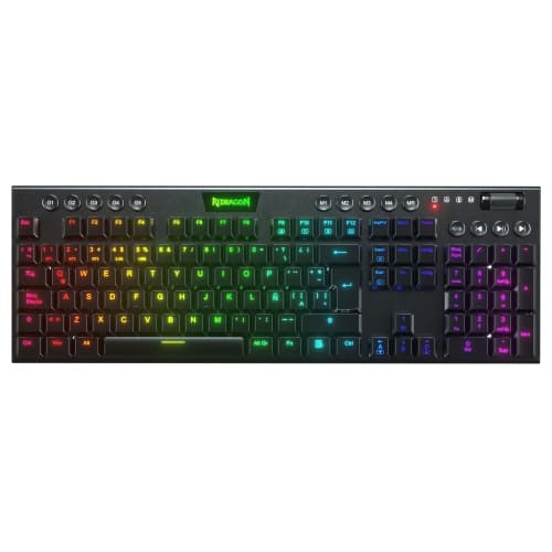 Redragon - HORUS Teclado Mecánico Gaming Inalámbrico RGB - Switch Rojo - Español - Negro