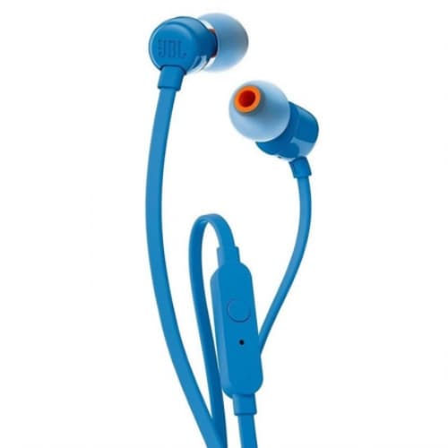 JBL Tune 110 Auriculares con Microfono - Manos Libres - Control en Cable - Cable Plano de 1.11m - Color Azul