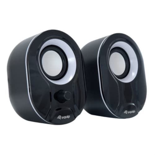 ALTAVOCES 2.0 EQUIP LIFE 6W RMS COLOR NEGRO Y BLANCO JACK 3.5 CONTROL DE VOLUMEN ALIMETANCION USB