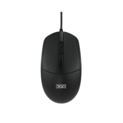 3Go MMAUS - Ratón Maus - USB - Negro - 1000dpi