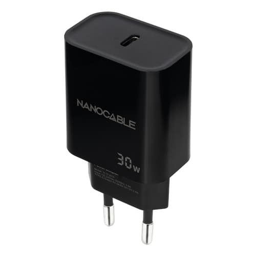CARGADOR USB-C PD 30W NEGRO
