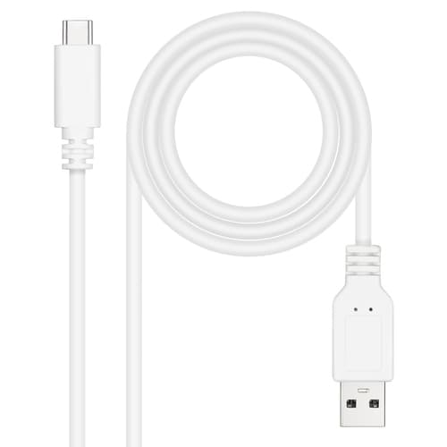 CABLE USB 2.0 3A, TIPO USB-C/M-A/M, BLANCO, 1.5 M
