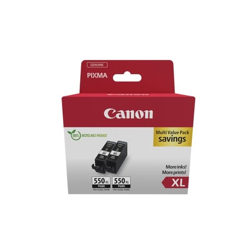 Pack cartucho tinta canon pgi - 550xl negro 2 uds
