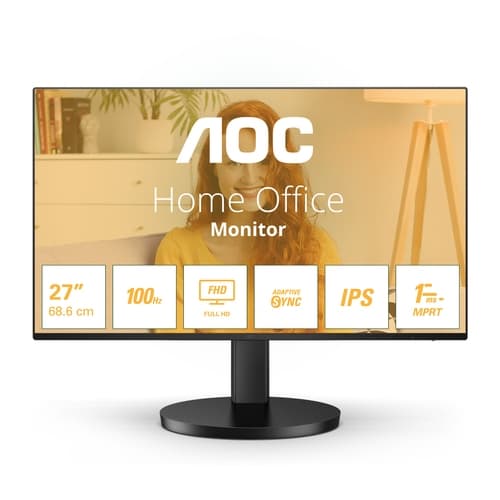 AOC Monitor 27" LED IPS FullHD 1080p 100Hz - Respuesta 1ms - Angulo de Vision 178° - Altavoces Incorporados - HDMI, VGA, Audio - Montaje VESA REACONDICIONADO