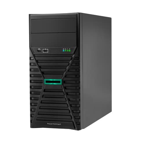 HPE ProLiant ML30 Gen11 - Intel Xeon 6315P Quad-Core - 32GB (1x32GB) DDR5 - 2x1TB SATA - 4 x Non-Hot Plug 3.5" LFF - VROC Raid - 350W - 3Y NDB