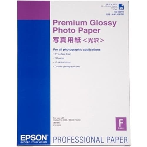 Epson Premium Glossy Photo Paper, DIN A2, 250 g/m², 25 hojas