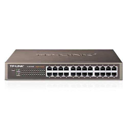 TPLINK - Switch 24P 10/100/1000 Mbps TL-SG1024D RJ-45 - Carcasa metálica - 13"