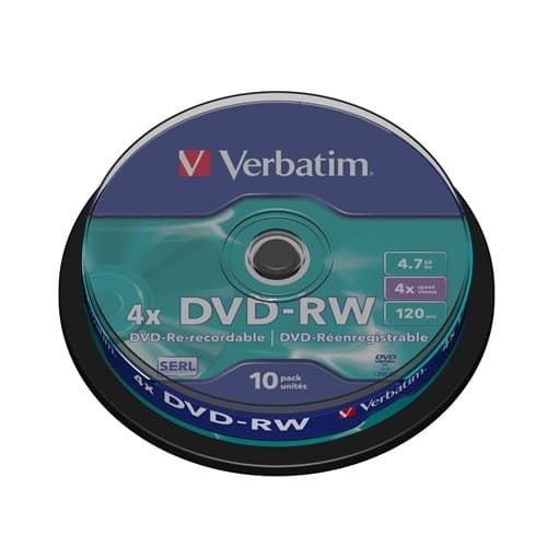 VERBATIM DVD-RW 4.7GB 4X BOBINA 10 ADVANCED SERL