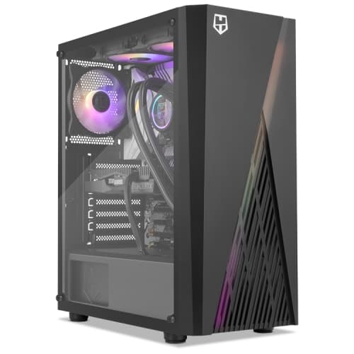 Nox Hummer Frost - Caja ATX - Lateral transparente cristal templado - Tira frontal LED ARGB - 1 x USB 3.0 - 2 x USB 2.0 - 205 x 450 x 389 mm