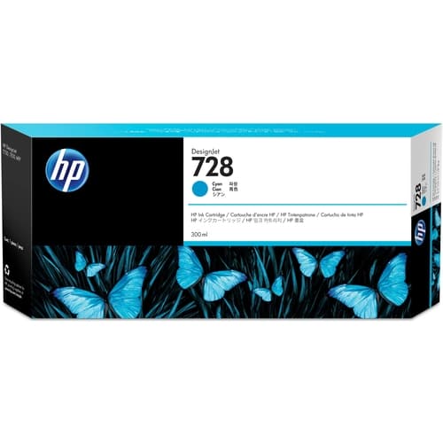 HP Cartucho de tinta cian 300 ml F9K17A (728)