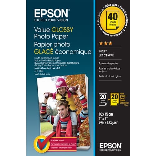 Epson Papel C13S400044 (Value Glossy Photo Papier)