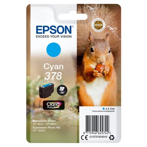 Epson Cartucho de tinta cian 360 páginas C13T37824010 (378)