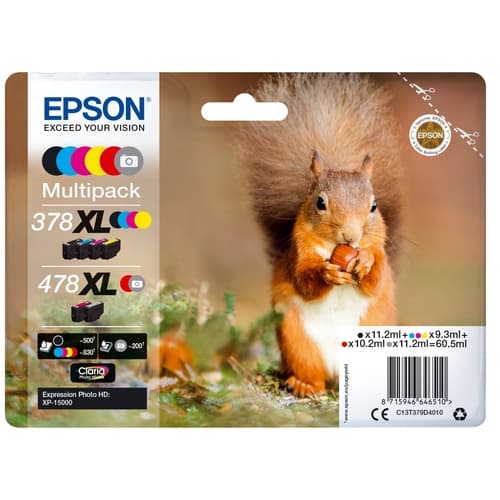 Epson Multipack negro / cian / magenta / amarillo / Rojo / Gris C13T379D4010 (378XL / 478XL)