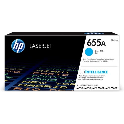 HP LASERJET ENTERPRISE M652 TONER CYAN 655A CF451A 10.500 PAGINAS