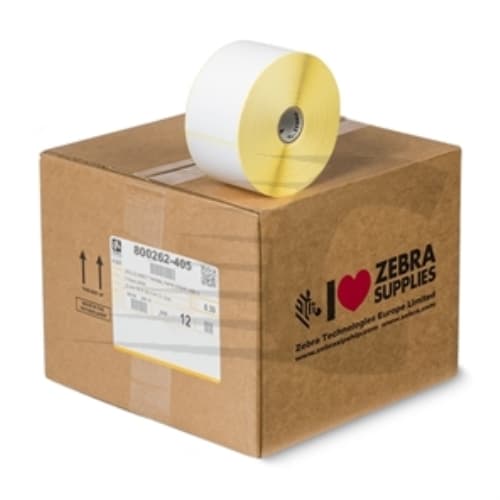 Zebra Z-Select 2000D, 12x Rollos de etiquetas, Papel térmico, 102x102mm Núcleo: 25,4mm, Diámetro: 127mm, Medidas (BxH): 102x102mm, 700 labels/roll, perforado