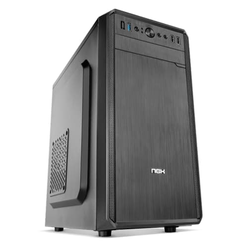 Nox LITE030 - Caja microATX - 1 x USB 3.0 - 2 x USB 2.0 - HD Audio - Fuente 500W - 330x170x350 - Frontal acabado cepillado - Negra