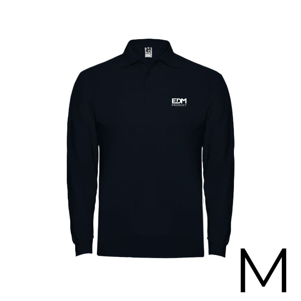 POLO NEGRO MANGA LARGA TALLA-M 65% POLIÉSTER 35% ALGODON