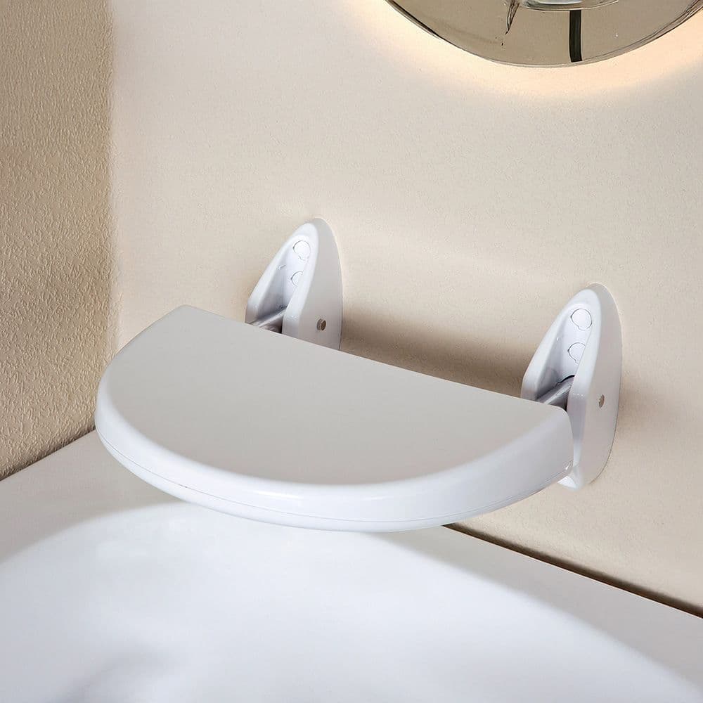 ASIENTO DE PARED PLEGABLE PARA BAÑERA, BLANCO, 36 x 40 cm