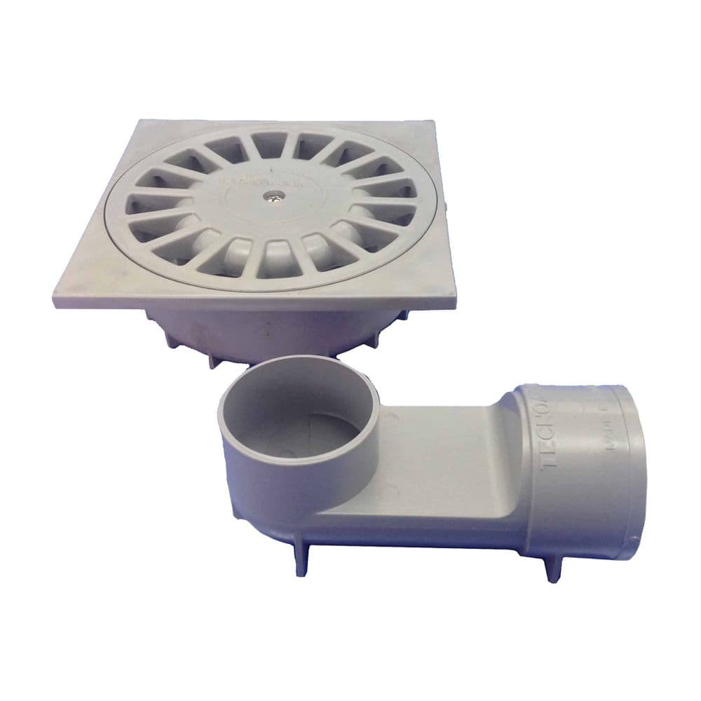 SUMIDERO PVC SIFONICO 360º T-88 VH, 200 x 200 x 70,5 mm / Ø110 - 90 mm