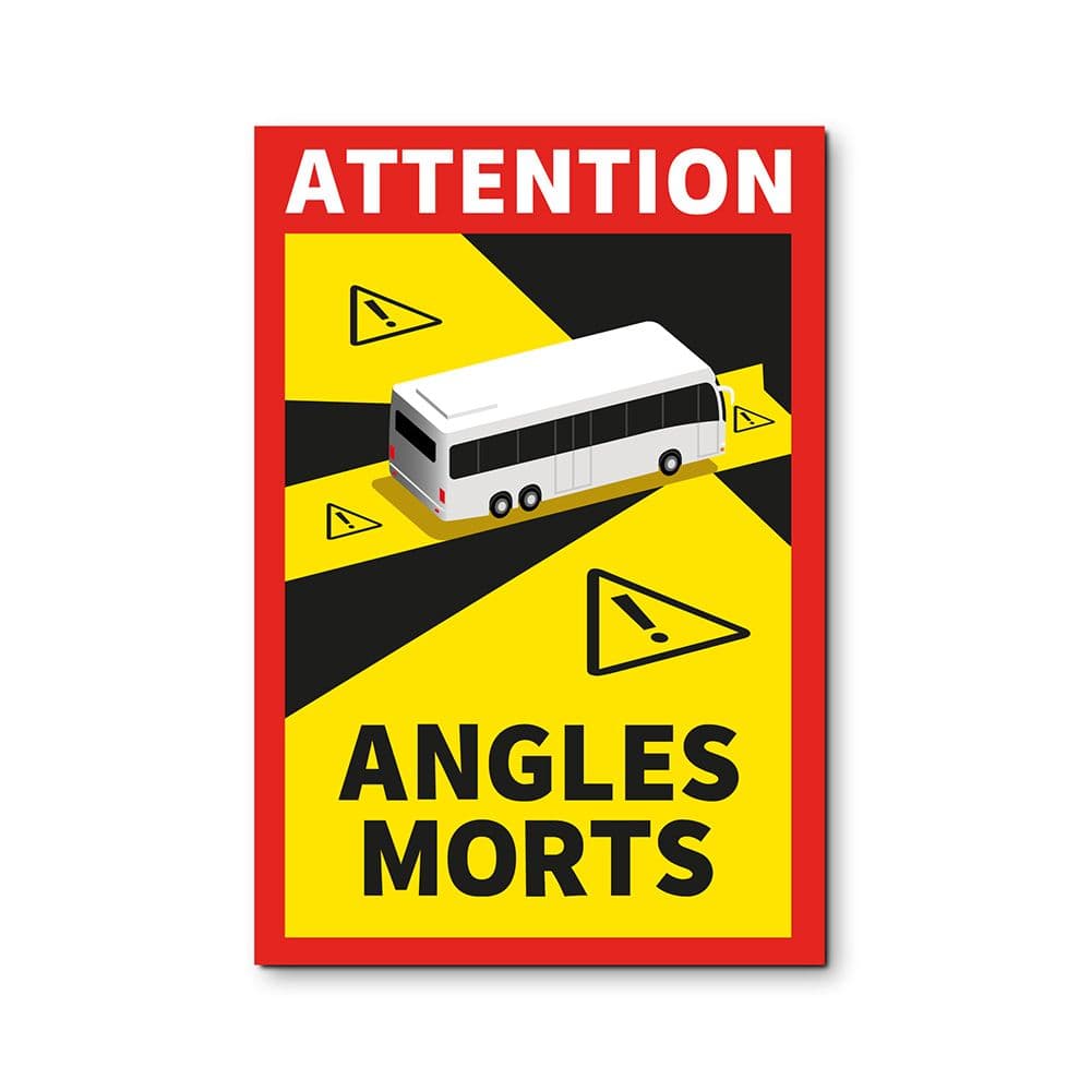 PACK 3 ADHESIVOS "ANGLES MORTS" AUTOCAR 17 x 25 cm