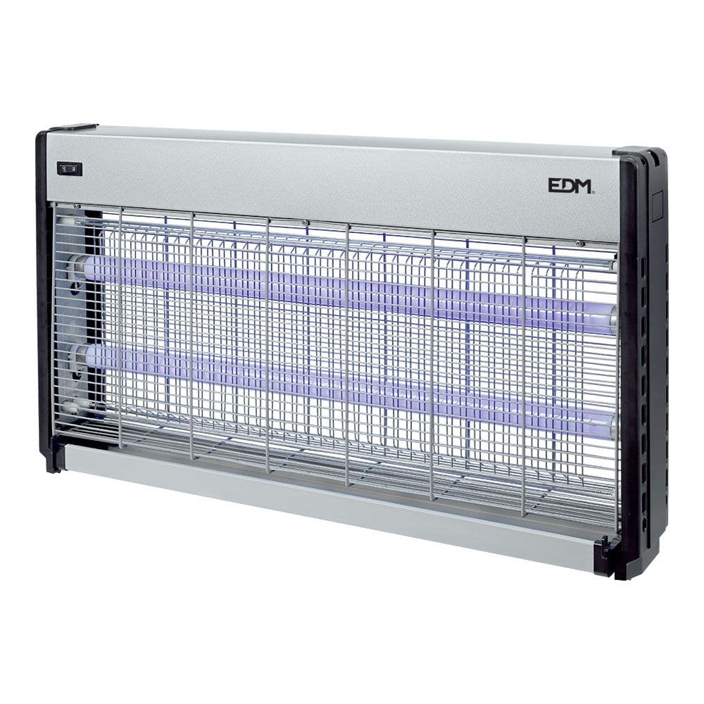 MATA INSECTOS PROFESIONAL ELÉCTRICO, CROMO/NEGRO, 2 x 20W - 150 m² - 63,5 x 9 x 36 cm