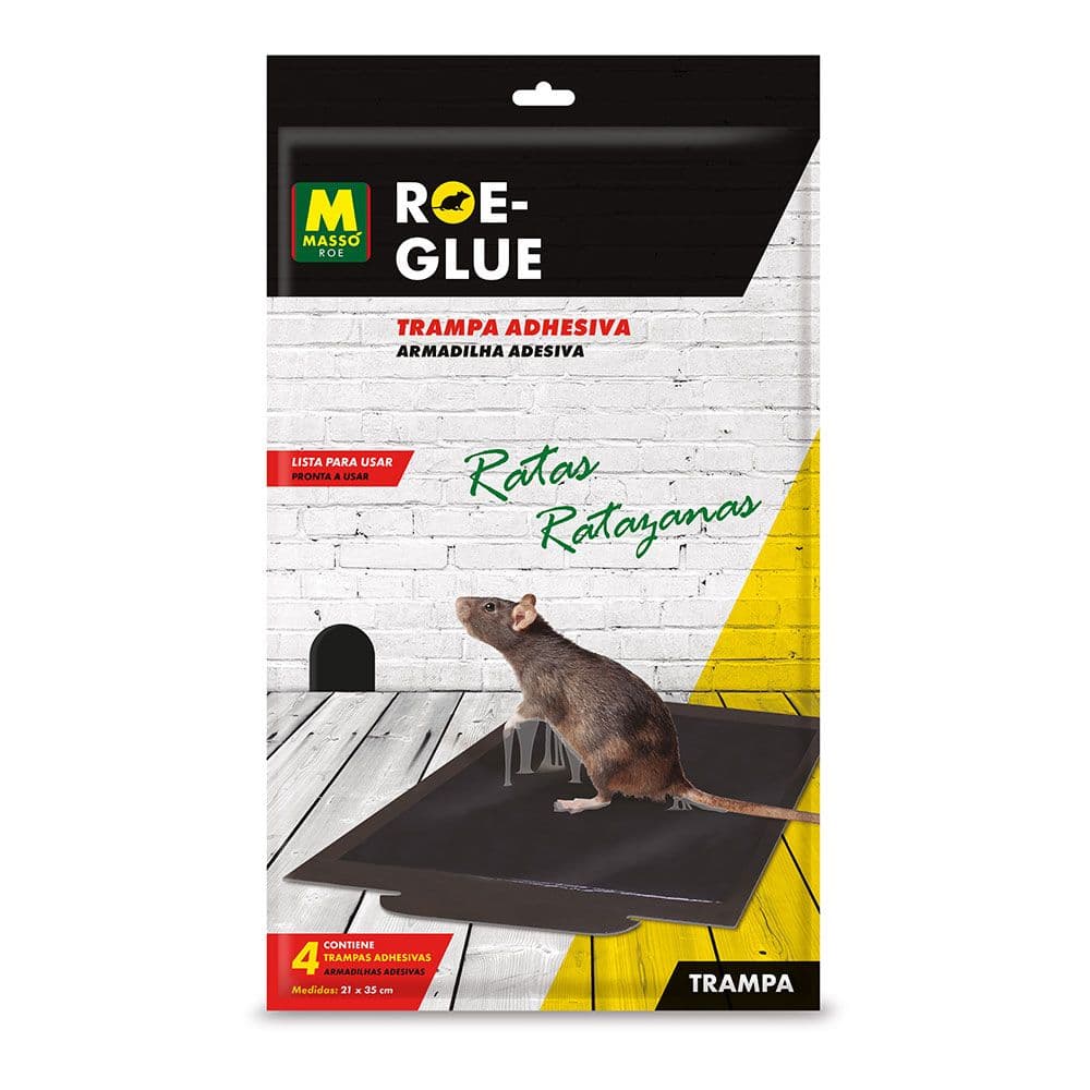 TRAMPA ADHESIVA PARA RATONES Y RATAS, BLISTER 4 uds