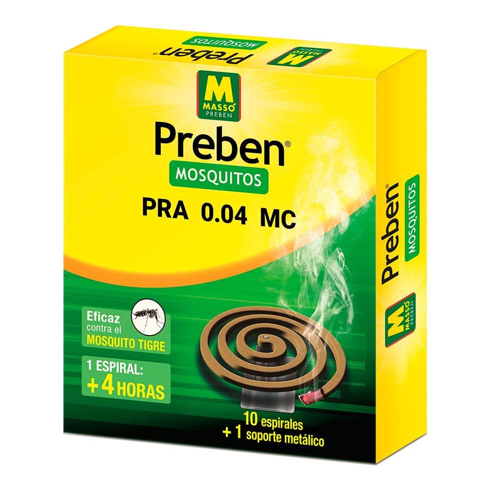 ESPIRAL ANTI-MOSQUITOS, 10 uds + soporte