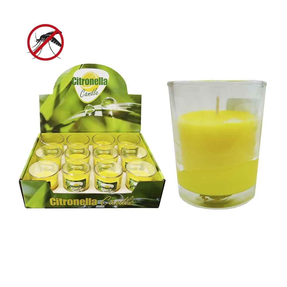 VELA CITRONELA CON RECIPIENTE DE CRISTAL, 50 g, Ø6 x 5 cm