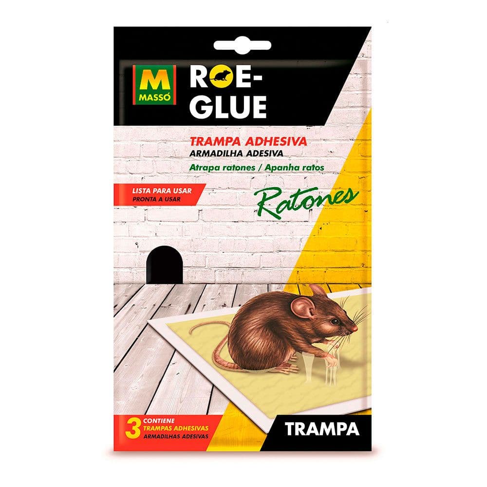 TRAMPA ADHESIVA PARA RATONES, BLISTER 3 uds