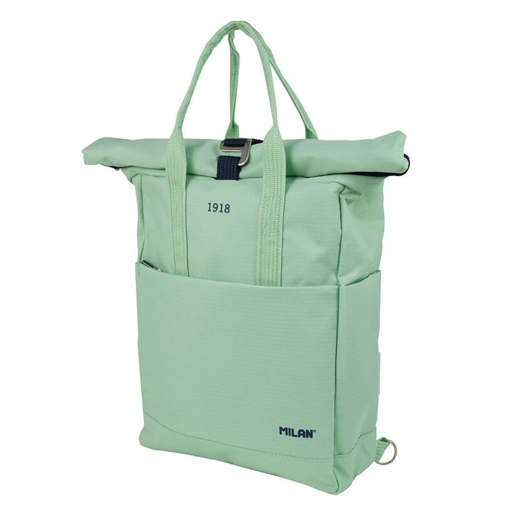 MOCHILA URBANA CON CIERRE SUPERIOR ENROLLABLE 10 L. SERIE 1918, VERDE