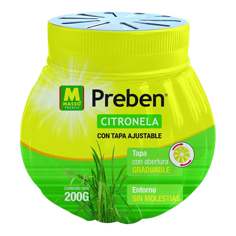 GEL CON CITRONELA TAPA GRADUABLE, PREBEN, 200 g