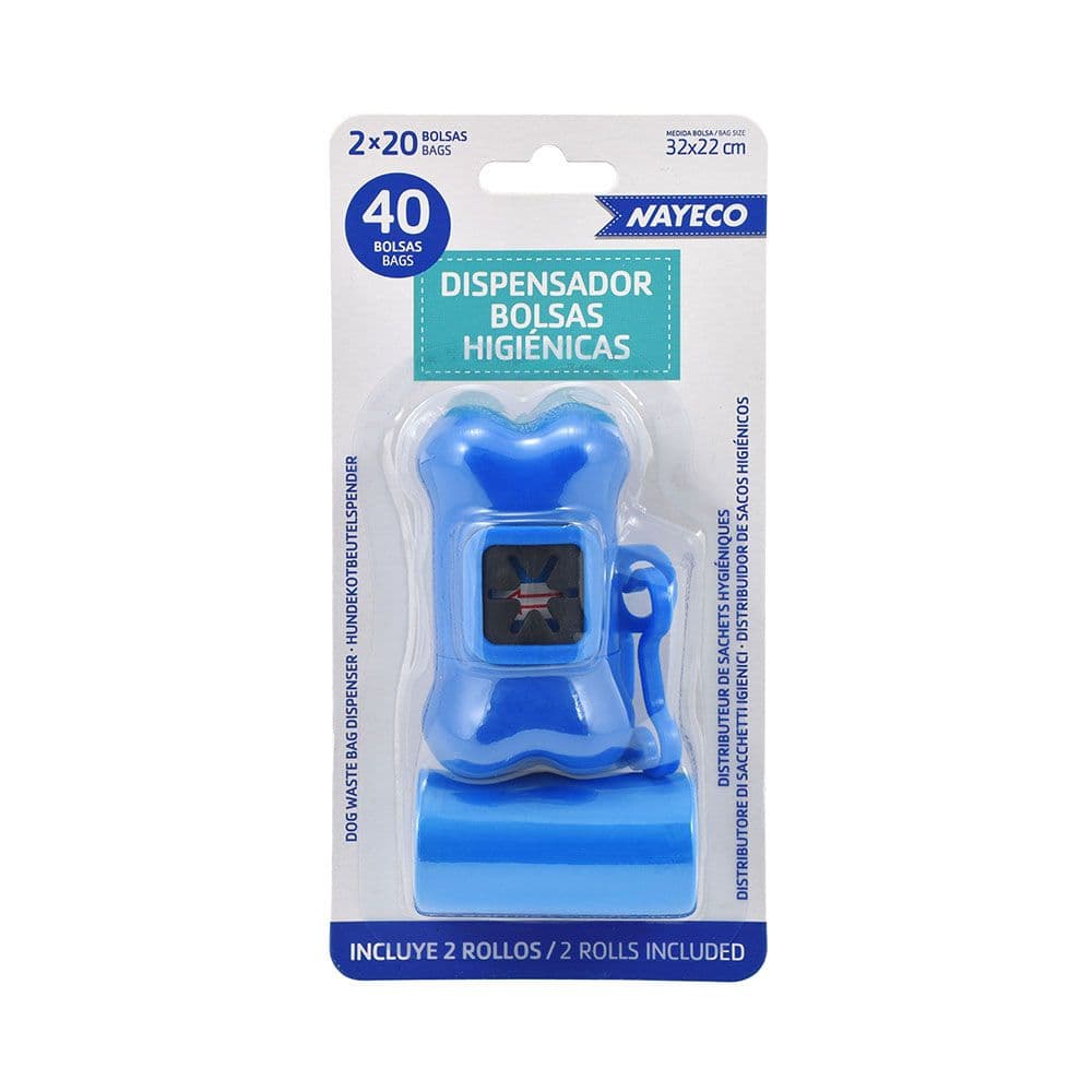 PORTABOLSAS + ROLLO DE 20 BOLSAS HIGIÉNICAS COLORES SURTIDOS 2 uds