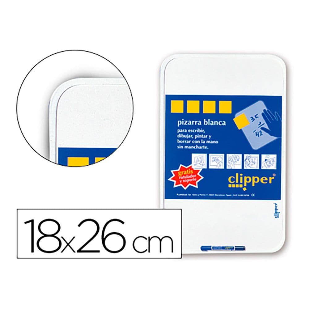 PIZARRA BLANCA PEQUEÑA 18 x 26 cm CON ROTULADOR