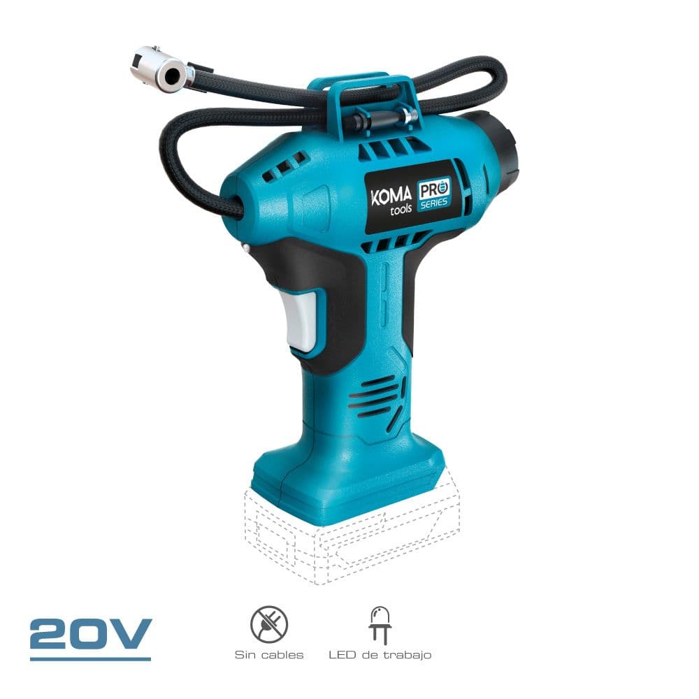 COMPRESOR DE AIRE 20 V (SIN BATERÍA NI CARGADOR) 7,5 x 17,5 x 22,5 cm