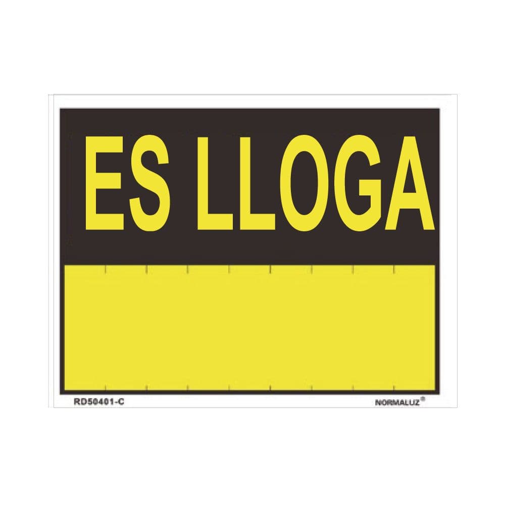 ROTULO "ES LLOGA" (PVC 0.4mm) 35x45cm NORMALUZ