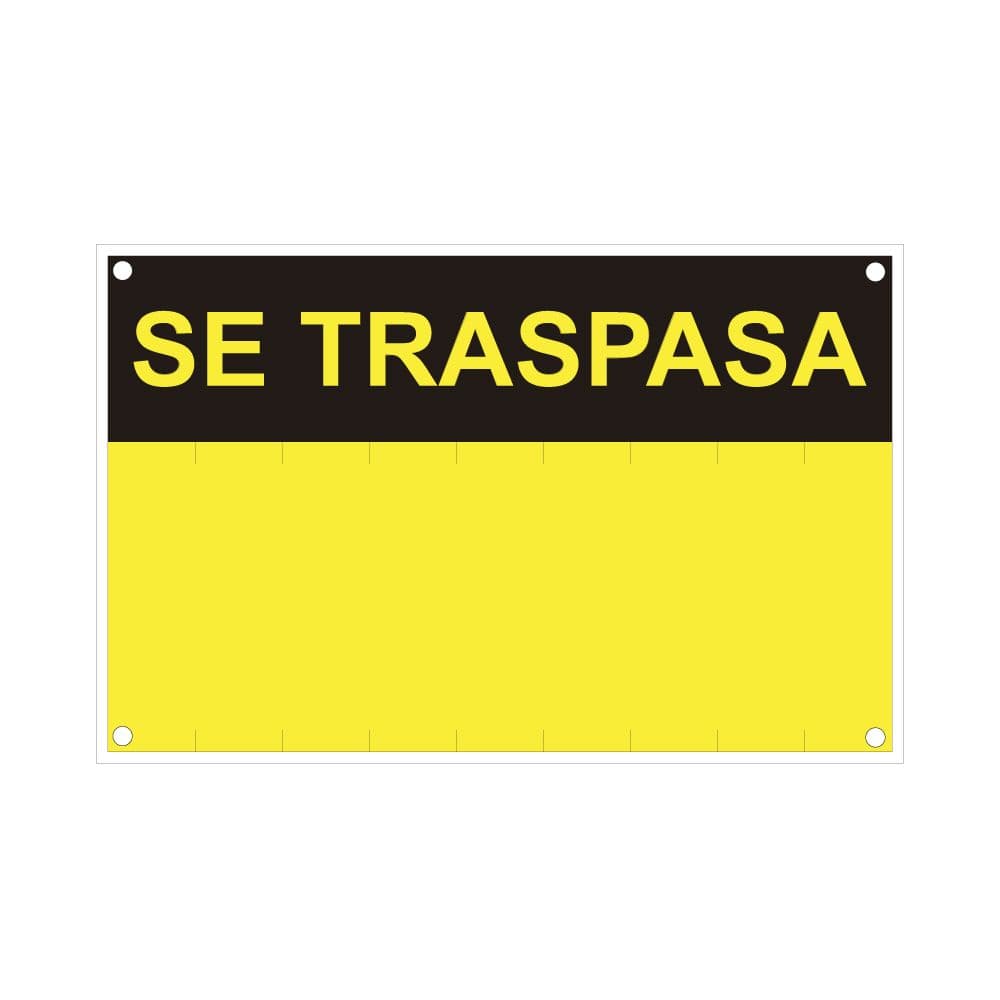 ROTULO "SE TRASPASA" (PVC 0.4mm) 35x45cm NORMALUZ