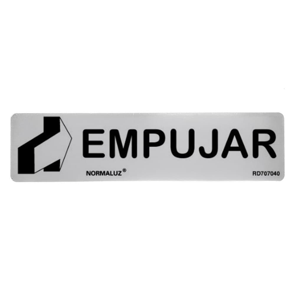CARTEL INFORMATIVO "EMPUJAR", INOX ADHESIVO 0.8 mm, 5 x 20 cm