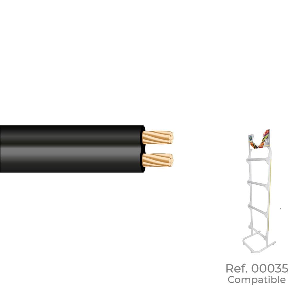 PARALELO 2x0,75mm NEGRO "AUDIO" EURO/m (BOBINA PEQUEÑA Ø180x60mm)