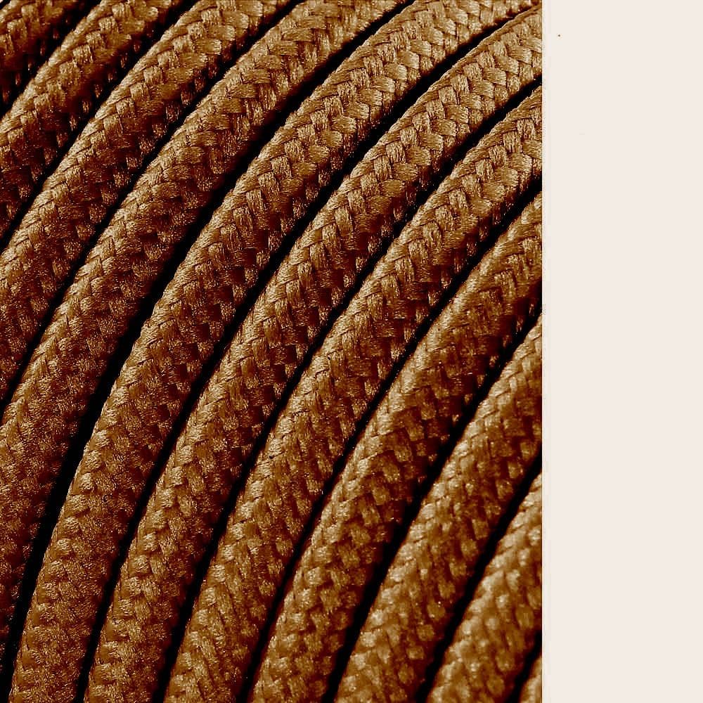 CARRETE CABLE CORDÓN TUBULAR H03VV-F 2 x 0,75 mm² MARRÓN BRILLANTE, 25 m