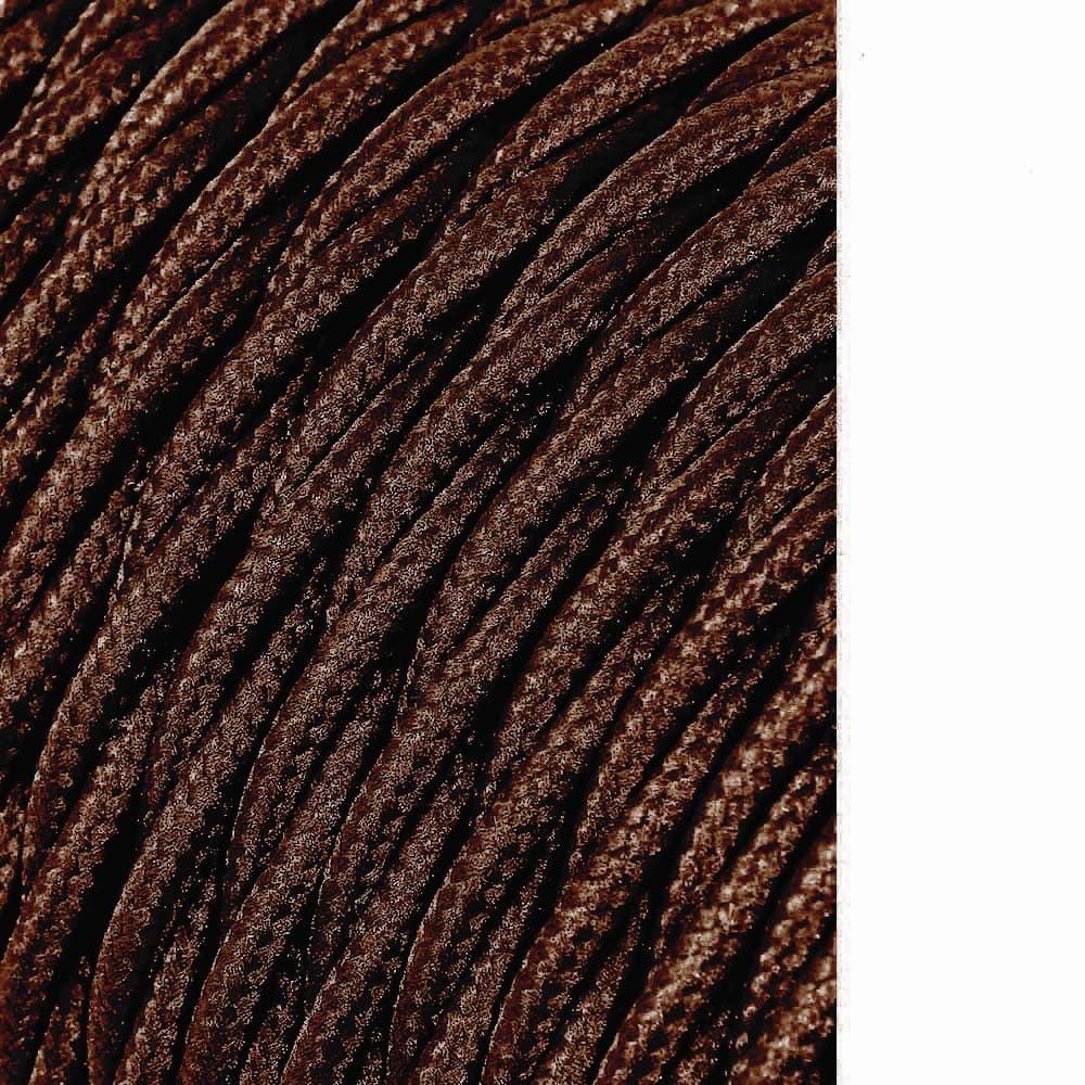 CARRETE CABLE TEXTIL TRENZADO H03VV-F 2 x 0,75 mm² MARRÓN, 25 m